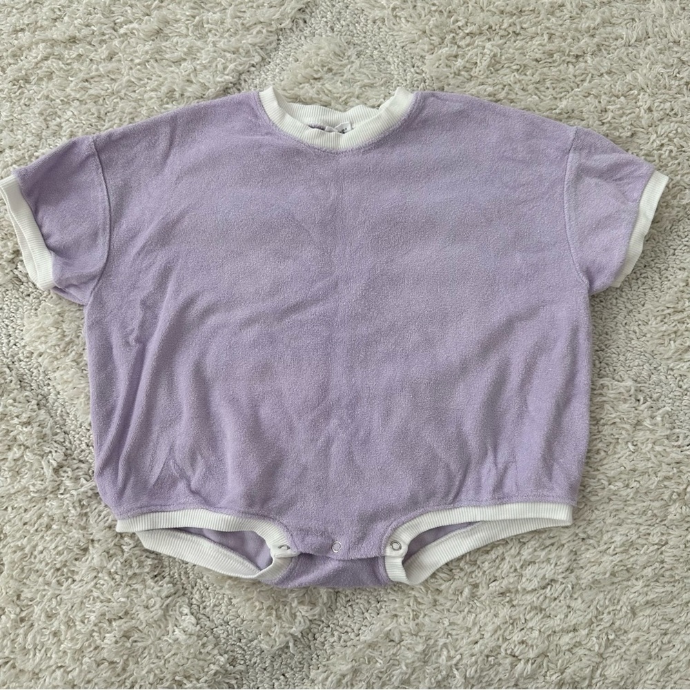 At Noon Store Baby Towel Cloth Short Sleeve Sweatshirt Romper